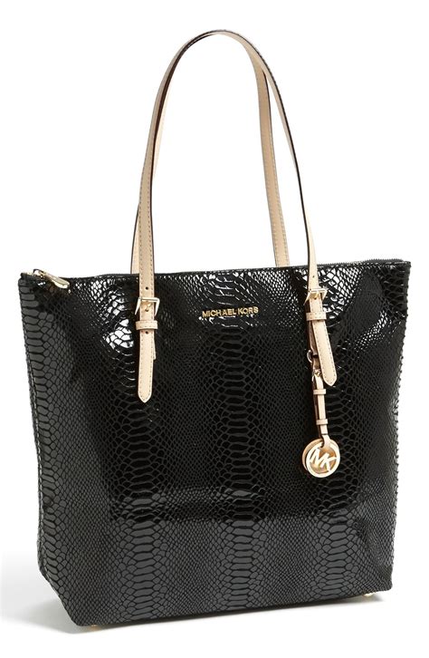 michael kors black patent leather purse|Michael Kors outlet black purse.